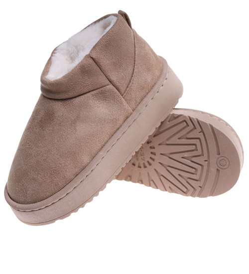 Kozaki śniegowce krótkie beżowe ocieplane /F10-1 18350 T266/