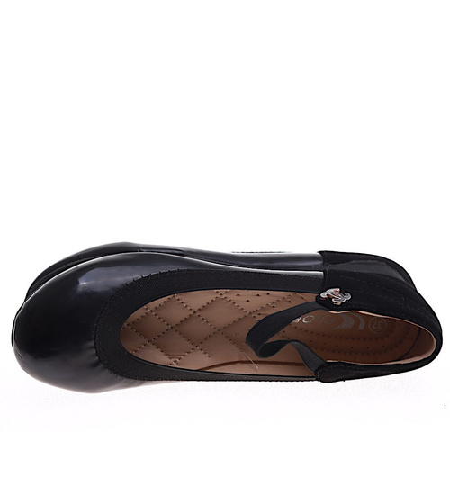 Czarne baleriny z paskiem /D7-216267 T192/