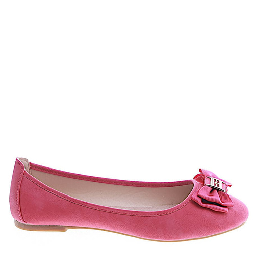 Dziewczęce różowe balerinki kokardka /A1-2 13298 T290/