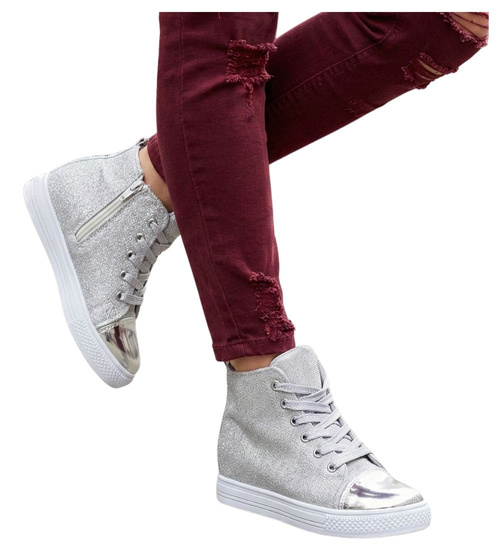 Dziewczęce trampki na niskim obcasie /A3-2 4292 S170/