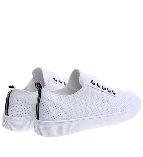 Ażurowe wiązane tenisówki damskie /F3-3 15737 T138/