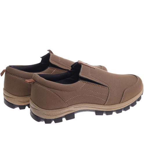 Wsuwane brązowe męskie buty sportowe /A8-3 18202 T386/