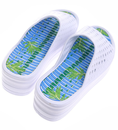 Plażowe białe klapki basenowe na platformie /F5-1 16574 T11-6/