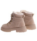 Zimowe botki trapery z futerkiem Beżowe /C4-1 18424 T347/