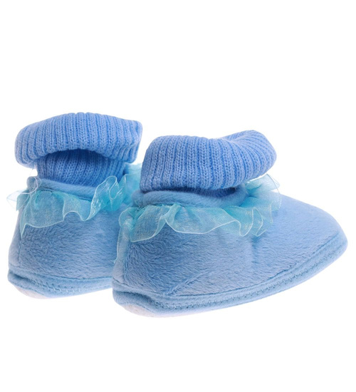 Niebieskie pluszowe kapcie dla niemowląt /H2 17569 MX2-5/