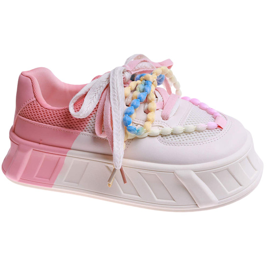 Różowo beżowe trampki Seastar na platformie /D8-2 17317 T584/