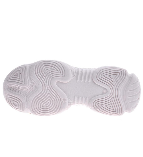 Beżowe damskie sneakersy sznurowane /D8-2 10470 S295/ 