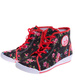 Wysokie dziewczęce trampki w kwiatki czarno-czerwone /A2-3 7544 S089/