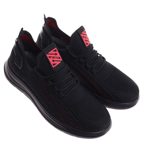 Wsuwane czarne sneakersy męskie /A9-3 18006 G389/