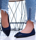 Granatowe baleriny damskie ze szpicem /B3-3 16013 T181/