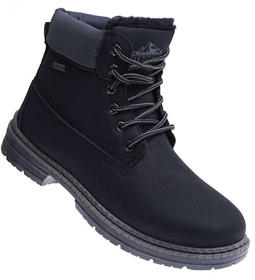 Grubo ocieplane czarne trapery timberki /E8-3 15256 T643/