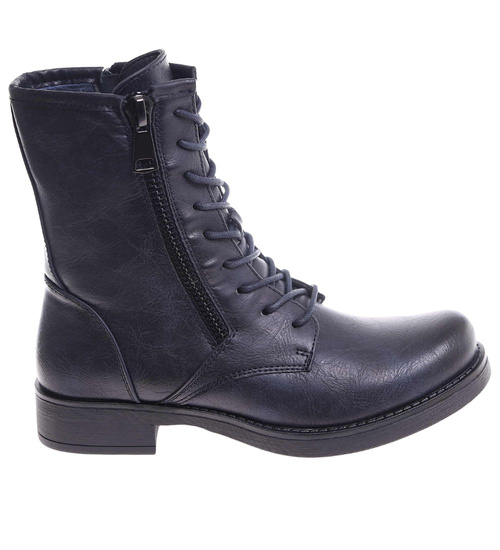 Granatowe botki ocieplane workery damskie /i5-2 h2 18400 W282/