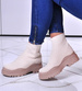 Damskie botki na grubej podeszwie Beige/Khaki /C7-3 10781 T790/