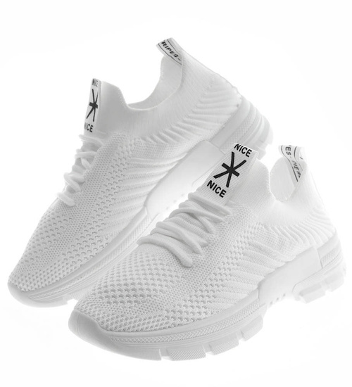 Białe wsuwane buty sportowe /E6-3 16114 G280/