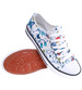 Białe sznurowane damskie trampki z kolorowym printem /D7-2 15604 T266/
