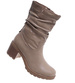 Damskie botki z wysoką cholewką Khaki /G4-2 18322 W341/