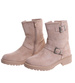 Zimowe botki saszki z ociepleniem beżowe /D1-3 18523 T387/