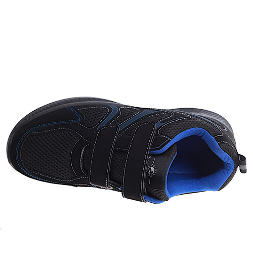 Męskie czarne buty sportowe na rzepy /G1-1 16684 T289/