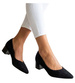 Czarne czółenka na niskim obcasie Pointy Toe /F5-3 18807 T381/
