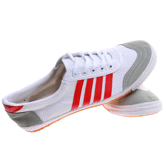 Białe materiałowe trampki halówki chłopięce wiązane /D3-1 17650  T138/