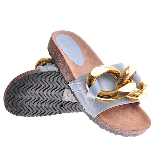 Niebieskie damskie klapki  /G12-2 12068 T296/