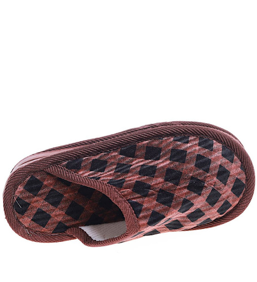 Brązowe kapcie chłopięce z miękkiego materiału /G12-1 16187 T00-3/