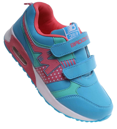 Dziewczęce niebieskie buty sportowe na rzepy /A9-2 18128 T292/