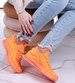 Wsuwane damskie buty sportowe Pomarańczowe /C2-2 13128 S394/