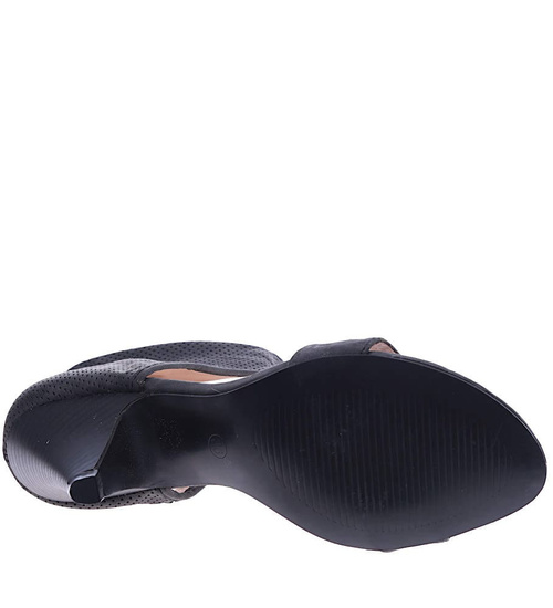 Czarne sandały gladiatorki /F3-3 14377 T069/