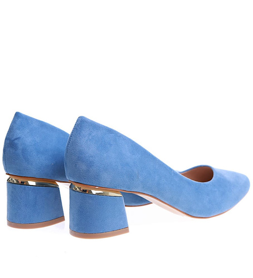 Niebieskie czółenka na niskim obcasie Seastar /D7-2 15646 T343/