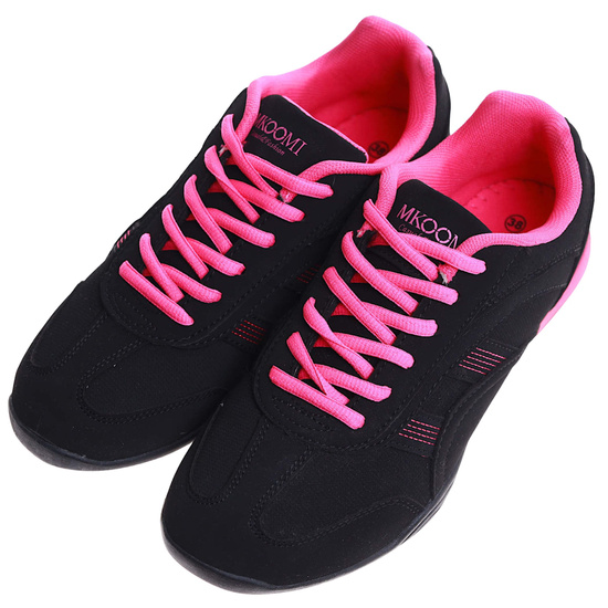 Sznurowane czarno fuksjowe buty sportowe /C1-3 H2 14992 S149/