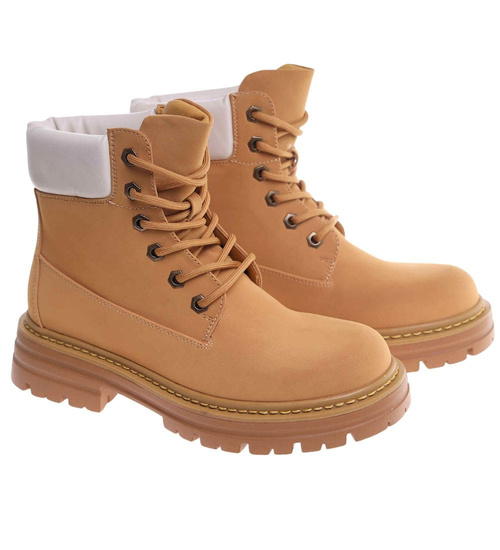 Karmelowe botki trapery /A1-1 18554 W2/