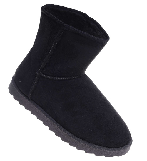 Czarne krótkie kozaki śniegowce /D3-3 18356 T235/