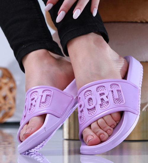 Fioletowe damskie klapki na basen /A6-1 13840 S194/