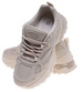 Damskie buty sportowe beżowe na platformie /A5-2 18656 S242/