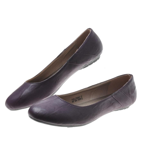 Modne damskie wiosenne balerinki fioletowe /B4-2 7769 S099/
