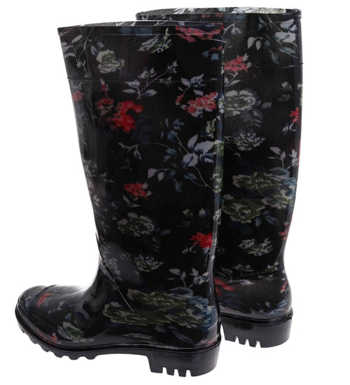 Czarne wysokie kalosze damskie /A3-1 17791 T349/