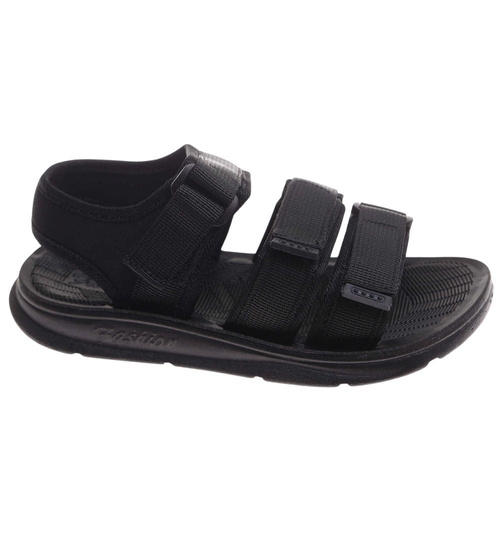 Czarne chłopięce sandały na rzepy /G7-2 17895 T155/