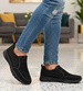 Wsuwane czarne męskie buty sportowe /C2-3 17433  T484/