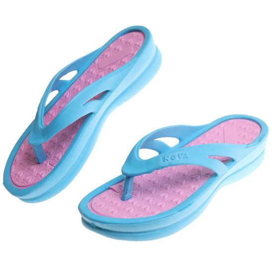 Niebieskie damskie klapki japonki na basen /H2 15925 T007/