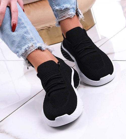 Elastyczne czarne buty sportowe /C7-2 13248 S234/