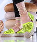 Fluorestencyjne sandały espadryle Green /A4-3 13893 T178/