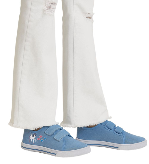 Niebieskie tenisówki dla dziewczynki na rzepy /C7-1 18110 T189/