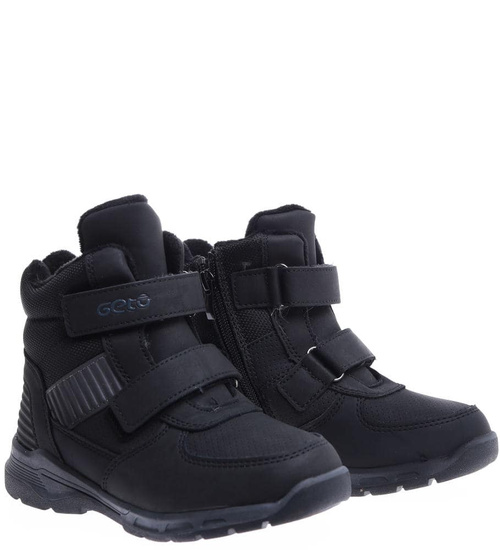 Zimowe chłopięce buty na rzepy Czarne /D8-3 15335 T549/