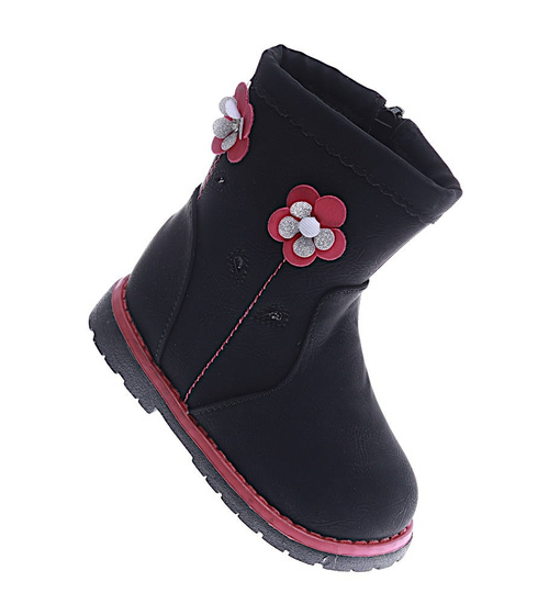 Czarne kozaki dziewczęce /G3-2 15013 S381/