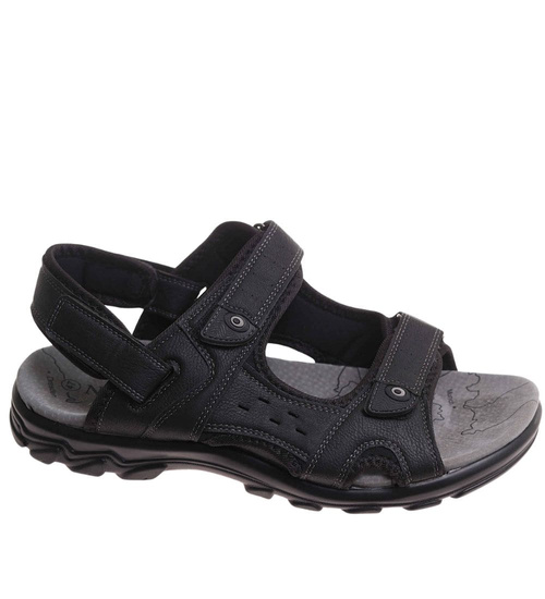 Sandały klapki męskie Czarne nad wymiar /A4-1 17880 T582/