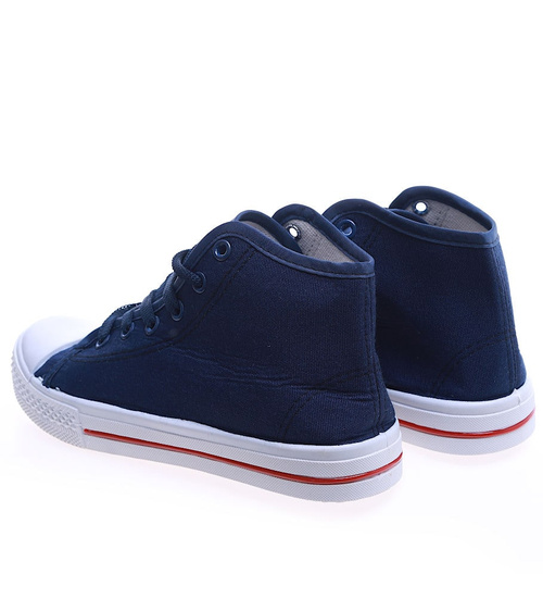 Wysokie granatowe trampki damskie /B1-1 14295 T131/