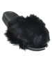 Klapki z futerkiem dziewczęce Czarne /D8-1 10096 S291/