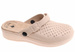 Beżowe kryte ażurowe klapki damskie /F3-1 17907 T189