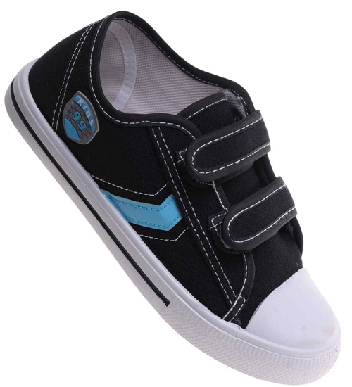 Chłopięce czarne tenisówki na rzepy /B4-2 18037 T186/